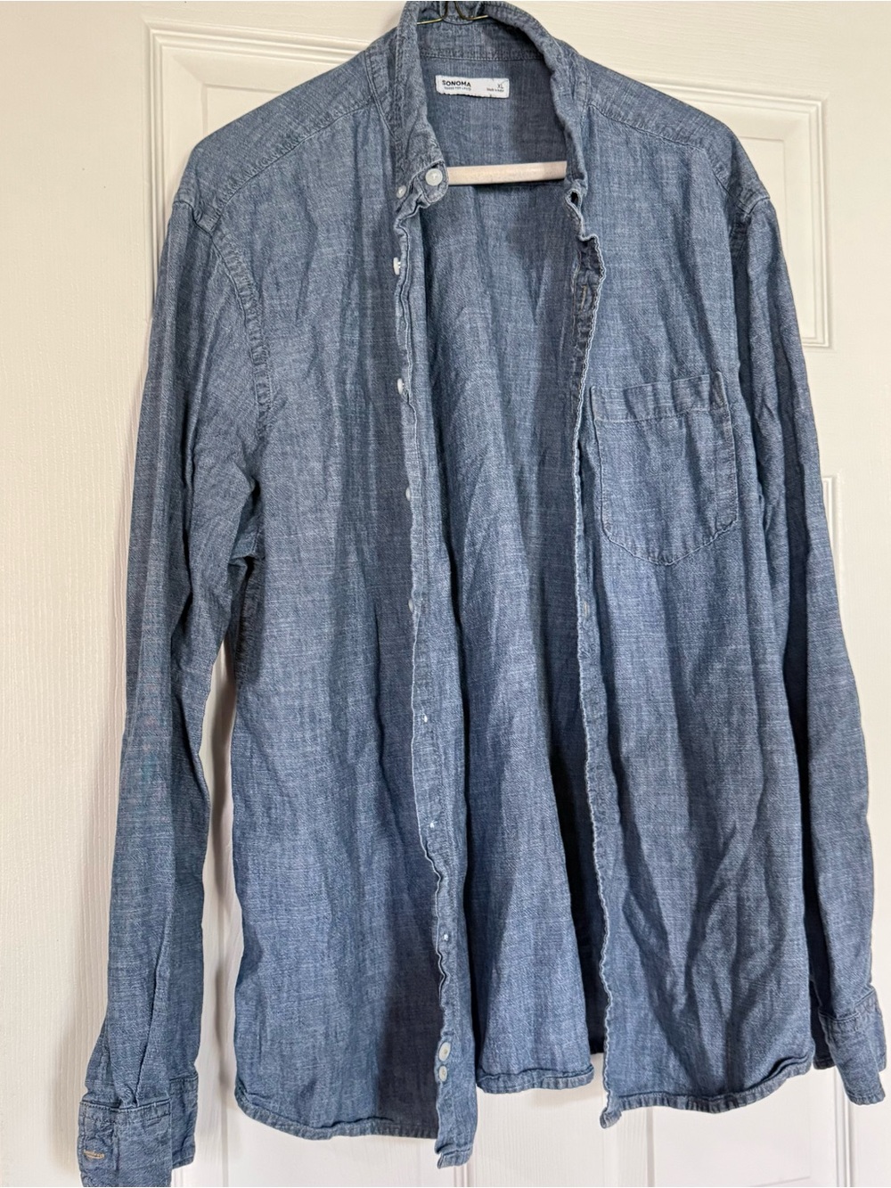 Sonoma Men's Lightweight Chambray Button-Down Shirt - Blue